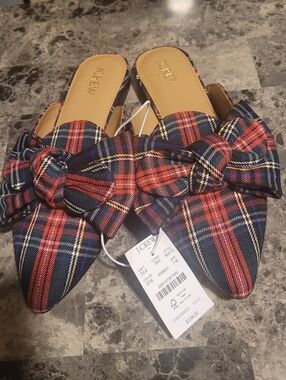 NWT J. CREW TARTAN MULES